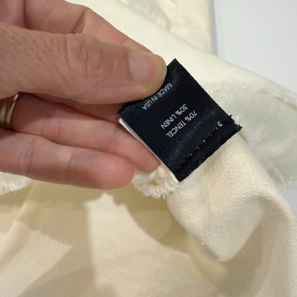 Parker Smith Top Women’s Small Ivory Tencel Linen Sleeveless Blouse USA Made - Picture 11 of 12